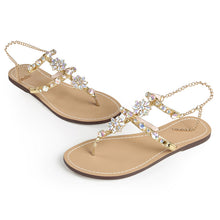 Load image into Gallery viewer, Chain Crystal flat women Sandals - My Girlfriend&#39;s Closet STL Boutique 