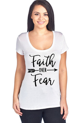 PLUS SIZE FAITH OVER FEAR T-SHIRT