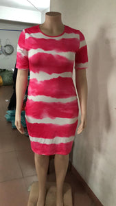 Plus Size Tie Dye Printed Dress