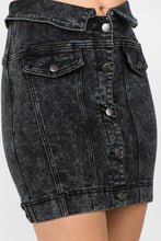 Load image into Gallery viewer, FOLDED WAIST WASHED DENIM SKIRTS