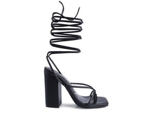 Load image into Gallery viewer, POLE DANCE LACE UP BLOCK HEELED SANDAL