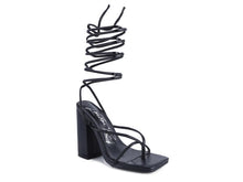 Load image into Gallery viewer, POLE DANCE LACE UP BLOCK HEELED SANDAL