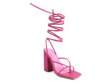 Load image into Gallery viewer, POLE DANCE LACE UP BLOCK HEELED SANDAL