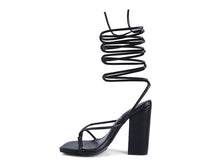 Load image into Gallery viewer, POLE DANCE LACE UP BLOCK HEELED SANDAL