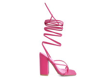 Load image into Gallery viewer, POLE DANCE LACE UP BLOCK HEELED SANDAL