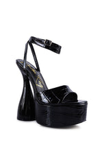 Load image into Gallery viewer, DROP DEAD PATENT CROC ULTRA HIGH PLATFORM SANDALS