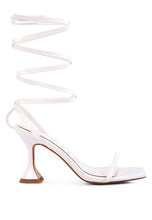 Load image into Gallery viewer, LEWK STRAPPY TIE UP SPOOL HEEL SANDALS
