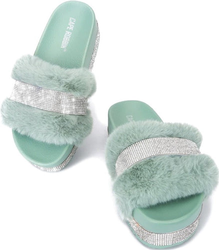 Bling Foe Fur Sandal