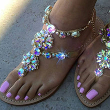 Load image into Gallery viewer, Chain Crystal flat women Sandals - My Girlfriend&#39;s Closet STL Boutique 