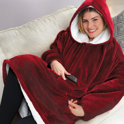 \One Size Extra Large Hood Soft Plush Blanket Outdoor/INDOOR Wool Hoodie