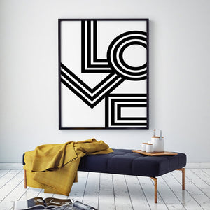 LOVE Wall Art Minimalist Print Geometric Love Poster - My Girlfriend's Closet STL Boutique 