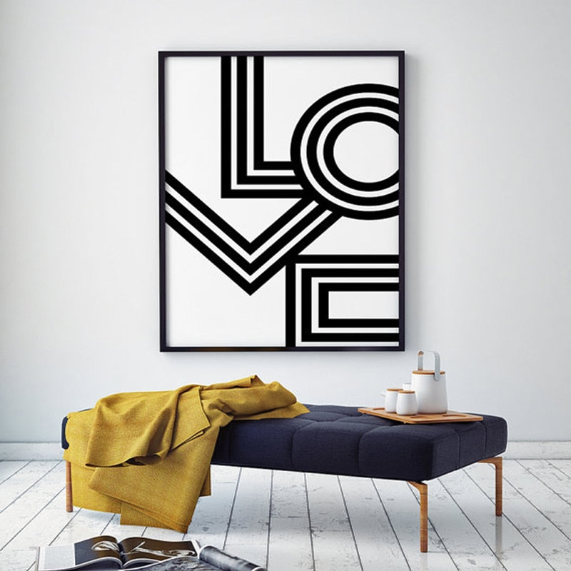 LOVE Wall Art Minimalist Print Geometric Love Poster - My Girlfriend's Closet STL Boutique 
