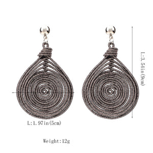 Bohemian Spiral Round Statement Earrings