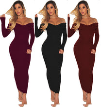 Load image into Gallery viewer, Strapless Dress Women Sexy Off Shoulder Long Sleeve Bodycon - My Girlfriend&#39;s Closet STL Boutique 