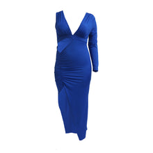 Load image into Gallery viewer, Plus Size Single Sleeve Sexy Hollow Out Maxi Dress