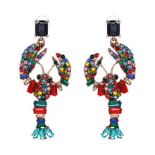 Load image into Gallery viewer, 2Colors Rhinestone Lobster Dangle Earrings more colors available Click link - My Girlfriend&#39;s Closet STL Boutique 