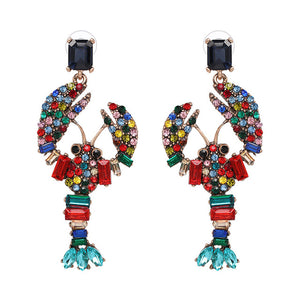 2Colors Rhinestone Lobster Dangle Earrings more colors available Click link - My Girlfriend's Closet STL Boutique 