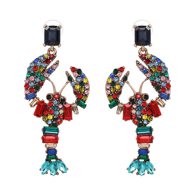 2Colors Rhinestone Lobster Dangle Earrings more colors available Click link - My Girlfriend's Closet STL Boutique 