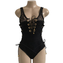 Load image into Gallery viewer, Eyelet lace up swimsuit one piece - My Girlfriend&#39;s Closet STL Boutique 