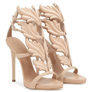 Leather Women Gold Leaf Flame Gladiator Sandal - My Girlfriend's Closet STL Boutique 