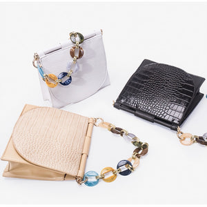 Women Bucket Acrylic Chain Handbag