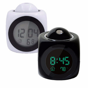 LCD Projection LED Display Time Digital Alarm Clock Talking Voice - My Girlfriend's Closet STL Boutique 
