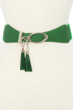 Load image into Gallery viewer, Faux leather tassel fashion stretch belt - My Girlfriend&#39;s Closet STL Boutique 