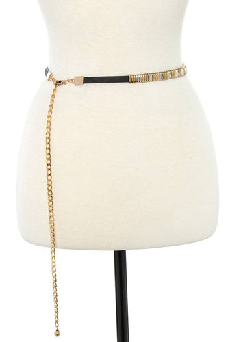 Metal accent chain fashion belt - My Girlfriend's Closet STL Boutique 
