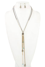 Load image into Gallery viewer, Double chain floral link long necklace set - My Girlfriend&#39;s Closet STL Boutique 