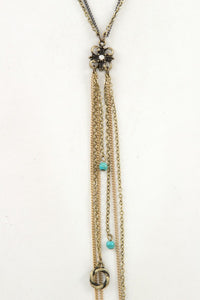 Double chain floral link long necklace set - My Girlfriend's Closet STL Boutique 