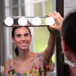 4 Bulb Hollywood Led Makeup Mirror Light Suction Cup Installation - My Girlfriend's Closet STL Boutique 