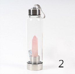 Natural Quartz Gemstone Crystal Glass Elixir Water Bottle - My Girlfriend's Closet STL Boutique 