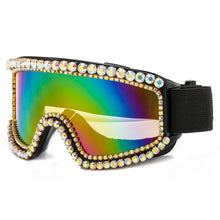 Load image into Gallery viewer, Luxury designer rhinestone goggle sunglasses