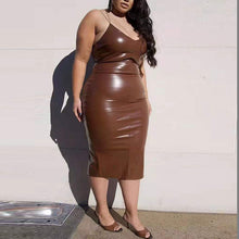 Load image into Gallery viewer, Fashion Leather Cami Dress