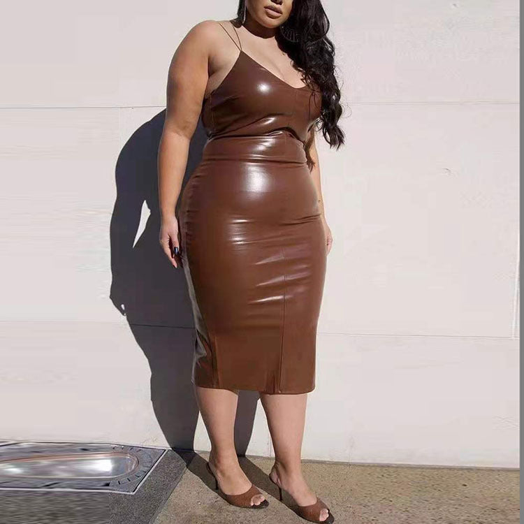 Fashion Leather Cami Dress