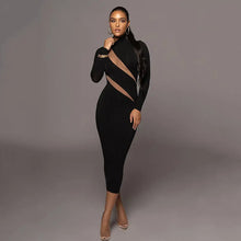 Load image into Gallery viewer, Long Sleeve Stitching Dress