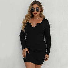 Load image into Gallery viewer, Plus Size Knitted Slim Waist Hip Dress