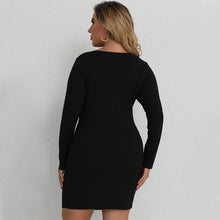Load image into Gallery viewer, Plus Size Knitted Slim Waist Hip Dress