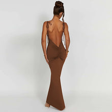 Load image into Gallery viewer, Sexy Backless Pleated Slim Sling Dress