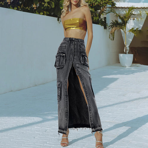 Hipsters High Waist Denim Skirt