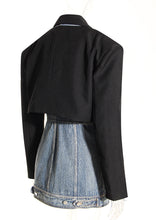 Load image into Gallery viewer, Blazer Matching Denim Dress Skirt Set