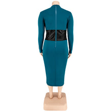 Load image into Gallery viewer, Plus Size Zipper Hit Leather One Step Dress