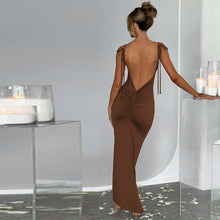 Load image into Gallery viewer, Sexy Backless Pleated Slim Sling Dress