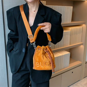 Designer VELOUR Bucket Shoulder Crossbody Bags