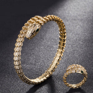 Bangle And Ring Adjustable Snake bracelet - My Girlfriend's Closet STL Boutique 