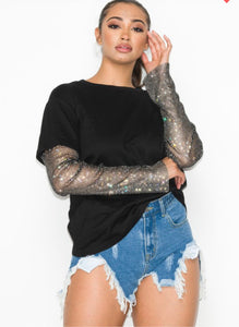 ITS ALL ABOUT THE BLING SLEEVE T-SHIRT