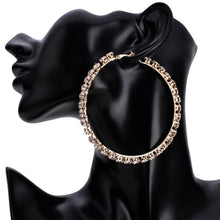 Load image into Gallery viewer, Fashion Trendy Stunning Glass Rhinestone Gems Hoop Earrings