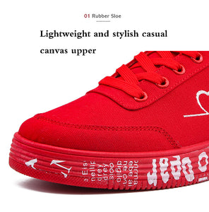 Sneakers Ladies Lace-up Casual Shoes Breathable Canvas