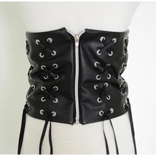 Load image into Gallery viewer, Fantastic Long Fringe Belt Black Leather