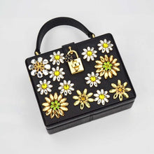 Load image into Gallery viewer, Box evening  diamond flower Clutch Bag